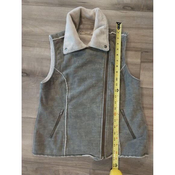 True Grit Military Green and Cream Bomber Vest Zippered Jacket S - Picture 9 of 11